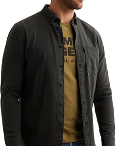 Long sleeve shirt Cotton slub garm Obsidian