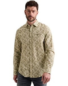 Long sleeve shirt Print on poplin Bone White