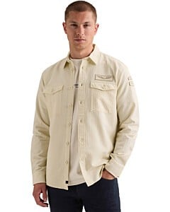 Long sleeve shirt Quilt Poplin Bone White