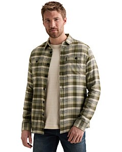 Long sleeve shirt yarn dye check Loden Green