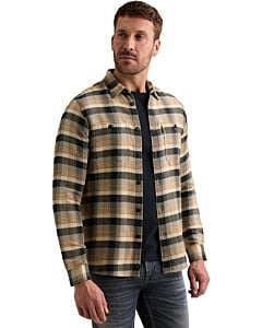 Long sleeve shirt yarn dye check Golden Brown
