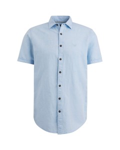 Overhemd korte mouw linnen katoen placid blue