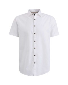 Overhemd korte mouw linnen katoen bright white