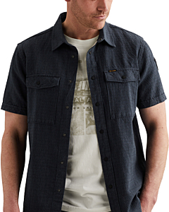 Short Sleeve Shirt Mattweave 2 ton Carbon