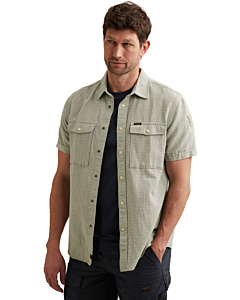 Short Sleeve Shirt Mattweave 2 ton Iceberg Green