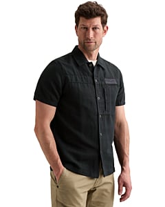 Short Sleeve Shirt Cotton/linen ga Carbon