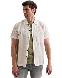 Short Sleeve Shirt Cotton/linen ga Bright White