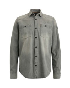 Long sleeve shirt ctn indigo grey light grey denim