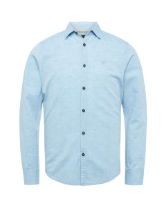 Long sleeve shirt ctn/linen 2 tone cendre blue