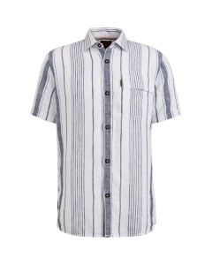 Short sleeve shirt 100% linen yarn dress blues