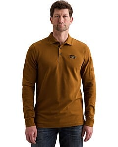 Long sleeve polo American Classic Golden Brown