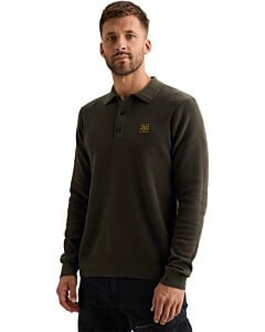 Long sleeve polo structure knit Beluga