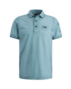 Polo korte mouw pique cold dyed dusty blue