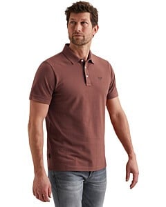 Short sleeve polo garment dyed piq Roan Rouge