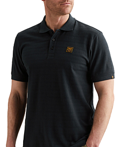 Short sleeve polo jacquard jersey Carbon