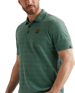 Short sleeve polo jacquard jersey Deep Sea