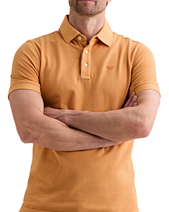 Short sleeve polo pique garment dy Gold Earth