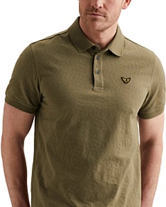 Short sleeve polo jersey jacquard Dusky Green