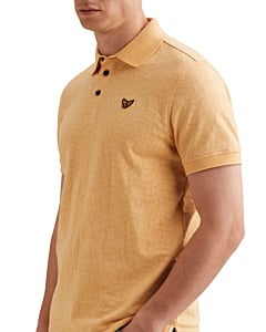 Short sleeve polo jersey jacquard Apricot Cream