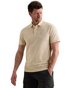 Short sleeve polo stretch pique bl Bone White