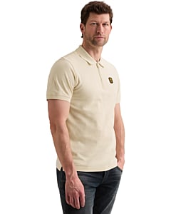 Short sleeve polo interlock pique Bone White