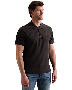 Short sleeve polo interlock pique Obsidian