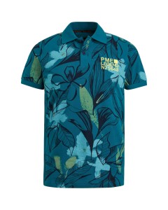 Short sleeve polo printed pique ink blue