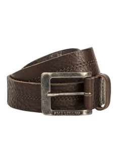 Belt leather center stich d.brown