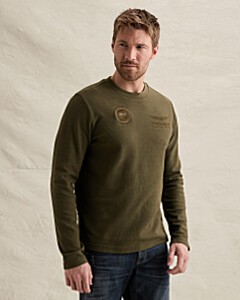 Long sleeve r-neck structure pique Kalamata