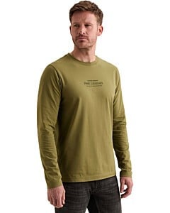 Long sleeve r-neck cotton elastane Loden Green