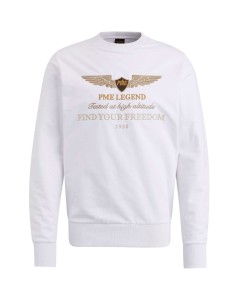 Sweater ronde hals terry bright white