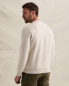 Crewneck soft fleece sweat Bone White Melee