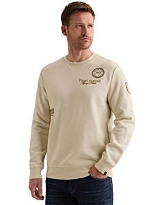 Crewneck dry peached sweat gd Bone White