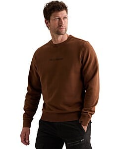 Crewneck semi brushed garment dye Cappuccino