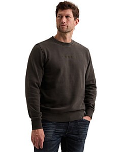 Crewneck semi brushed garment dye Obsidian