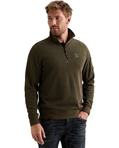 Half zip collar flat knit look Beluga
