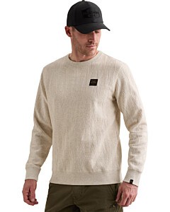 Crewneck jacquard sweat Bone White Melee