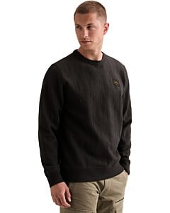 Crewneck jacquard sweat Obsidian
