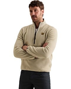 Half zip collar fleece nylon mix Abbey Stone