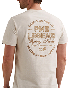 Short sleeve r-neck structured fab Egret