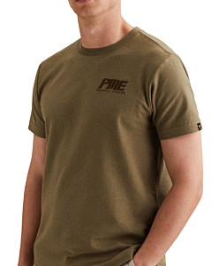 Short sleeve r-neck structure fabr Dusky Green