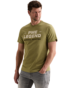 Short sleeve r-neck open end jerse Mosstone