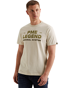 Short sleeve r-neck open end jerse Bone White