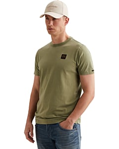 Short sleeve r-neck washed garment Mosstone