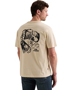 Short sleeve r-neck heavy open end Bone White