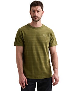 Short sleeve r-neck waffle jersey Loden Green