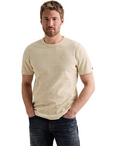 Short sleeve r-neck waffle jersey Bone White