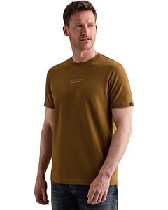 Short sleeve r-neck flat waffle je Golden Brown
