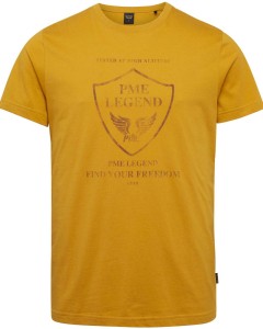 Short sleeve r-neck single jersey golden yellow