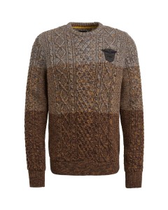 R-neck cable knit cathay spice